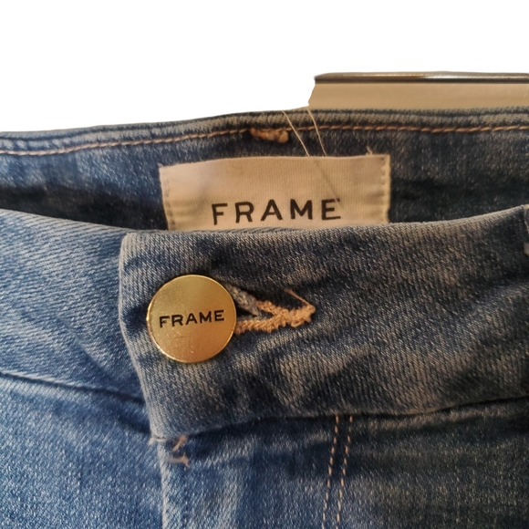 Frame Denim 2 Tone Le Pixie Crop Mini Boot Jean Sz. 29 - Picture 8 of 12